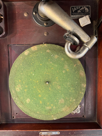 Antique Mahogany Victrola 78 RPM Record Player