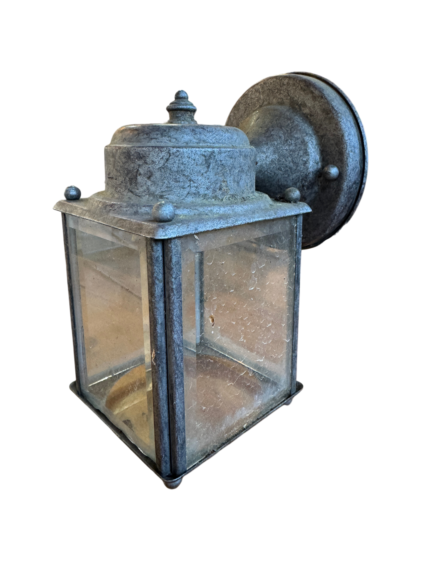 (6) Vintage Exterior Lamps With Beveled Glass