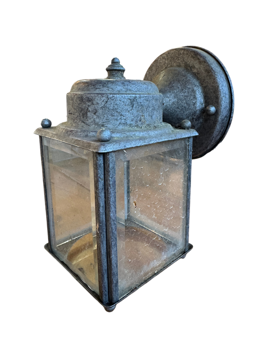 (6) Vintage Exterior Lamps With Beveled Glass