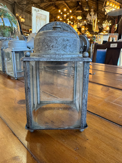 (6) Vintage Exterior Lamps With Beveled Glass