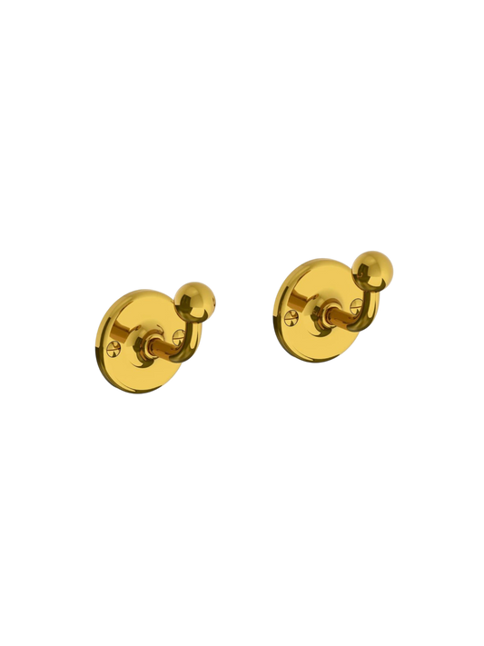 Pair of Lefroy Brooks LB 4942 AG Edwardian Robe Hooks Antique Gold