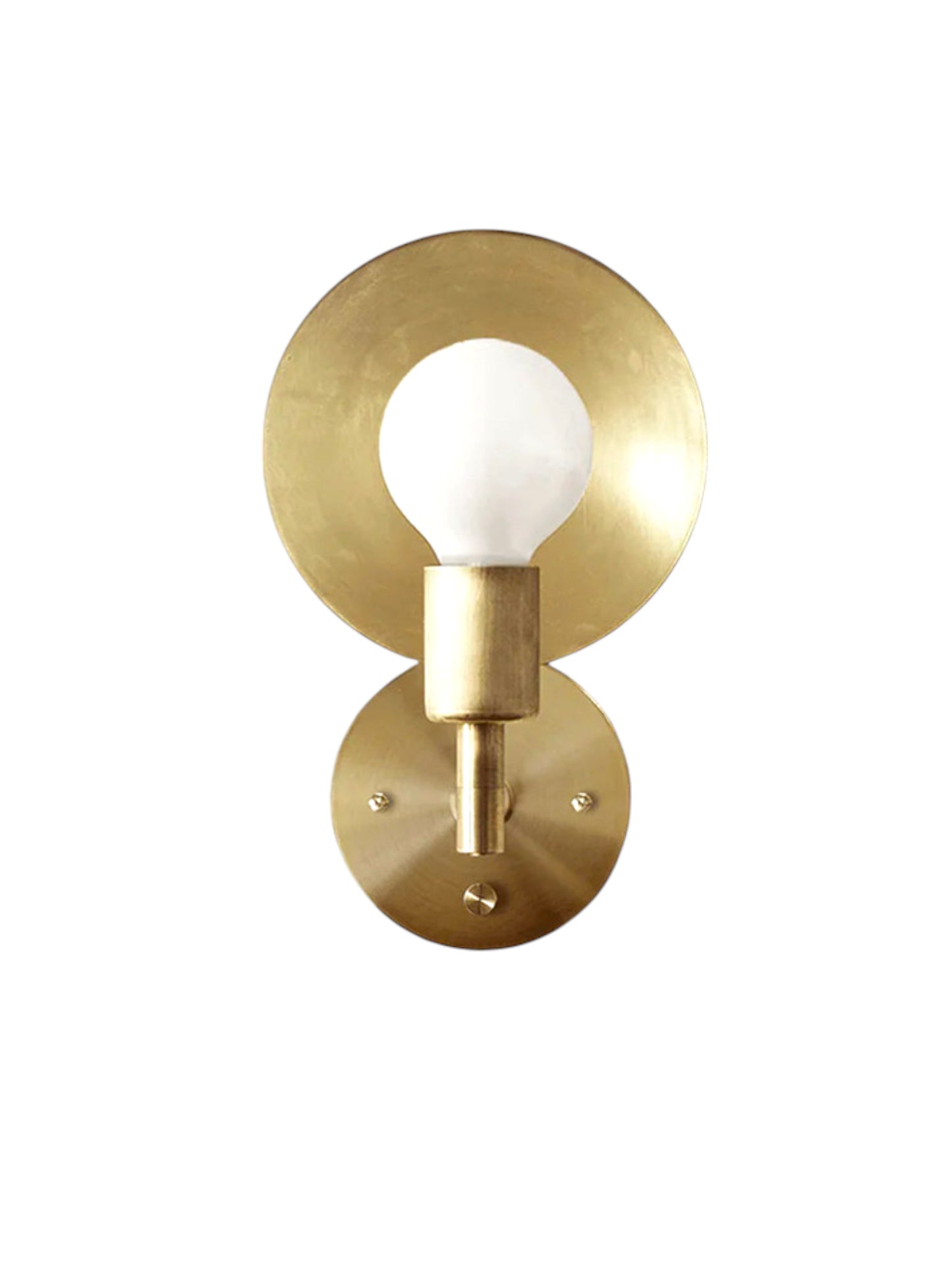 Workstead Orbit Wall Sconce In Hewn Brass