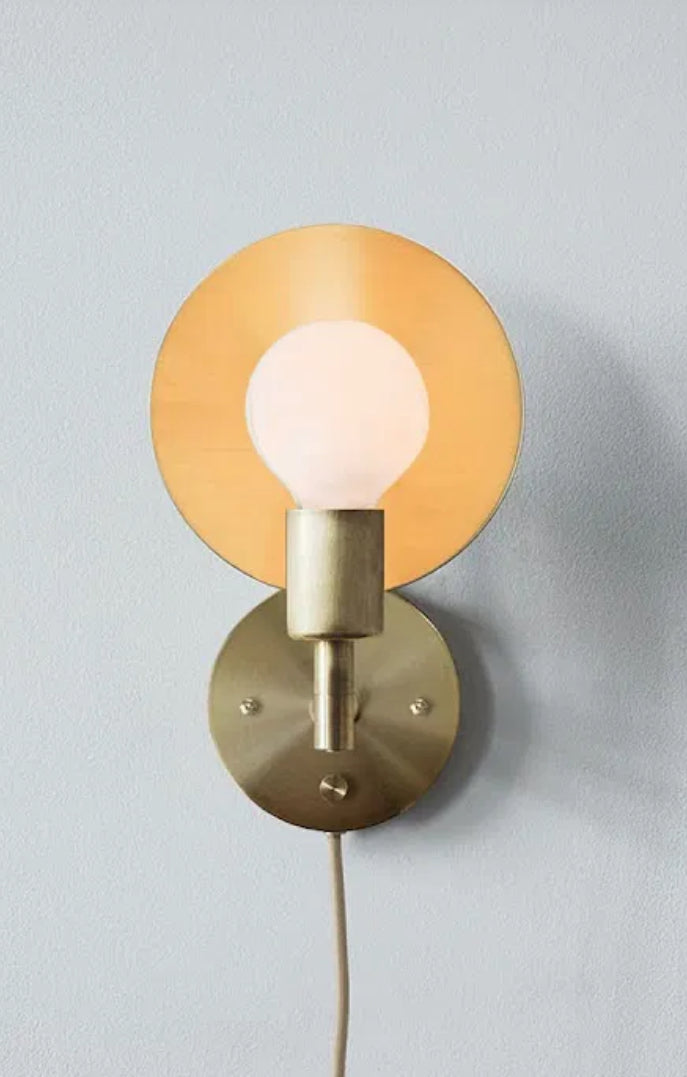 Workstead Orbit Wall Sconce In Hewn Brass