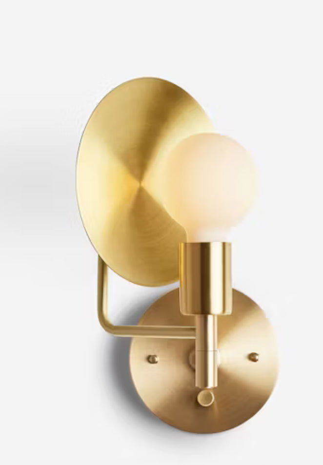 Workstead Orbit Wall Sconce In Hewn Brass