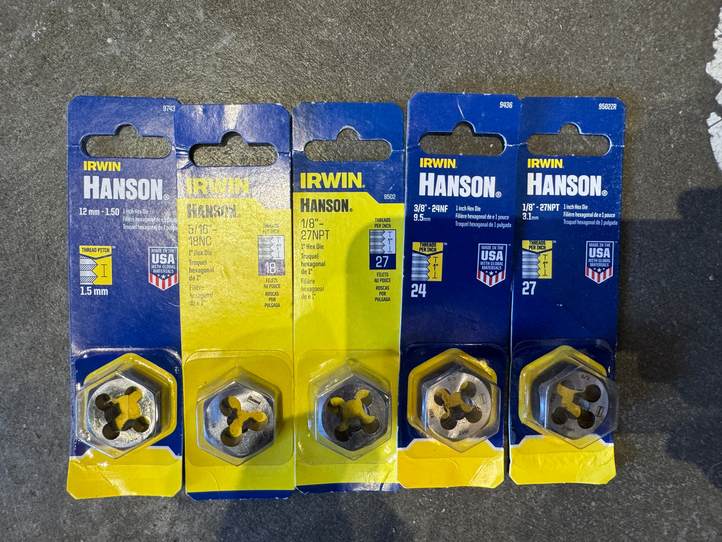 Lot New Irwin Hanson 1" Hex Die (Kat)