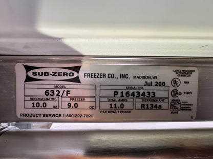 Sub-Zero 632 Refrigerator