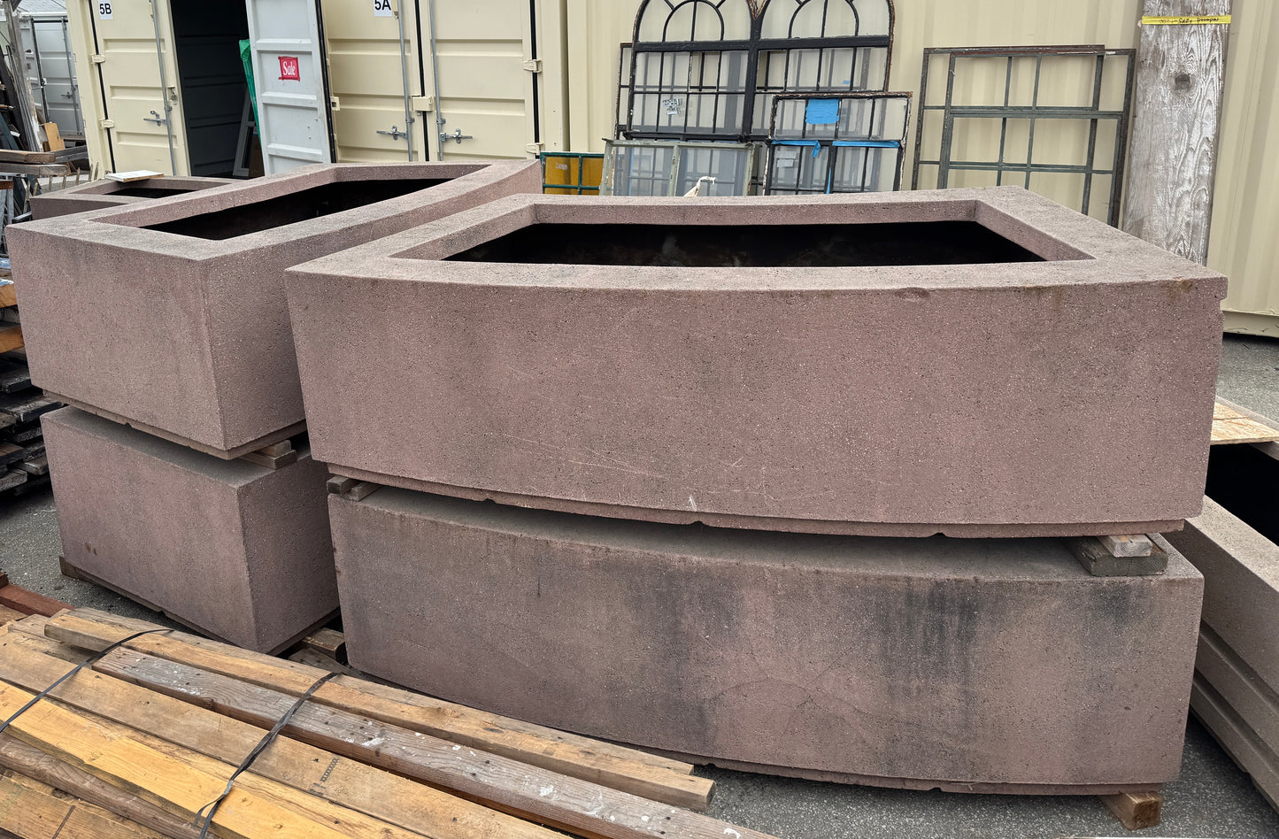 Large Lightweight Semi-Circle Planters