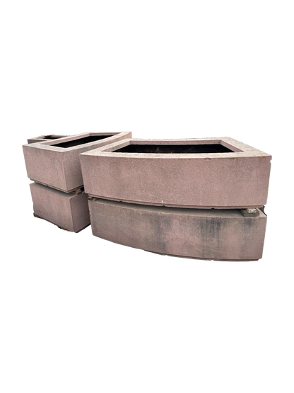 Large Lightweight Semi-Circle Planters