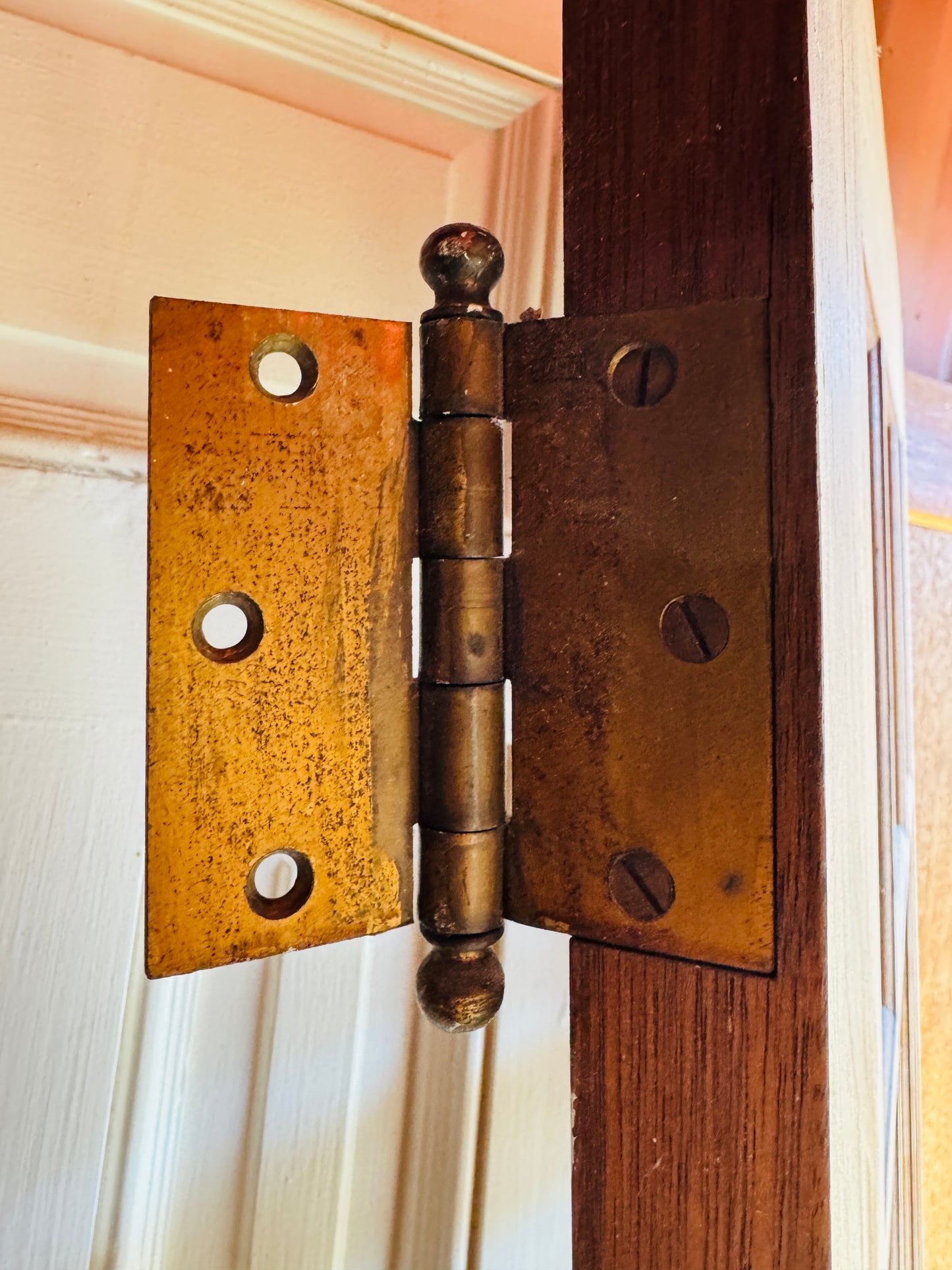 Vintage Mahogany Interior Door With Beveled Glass