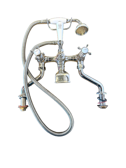 Perrin & Rowe Edwardian Tub Filler Built-In Diverter Hand Shower Polished Nickel