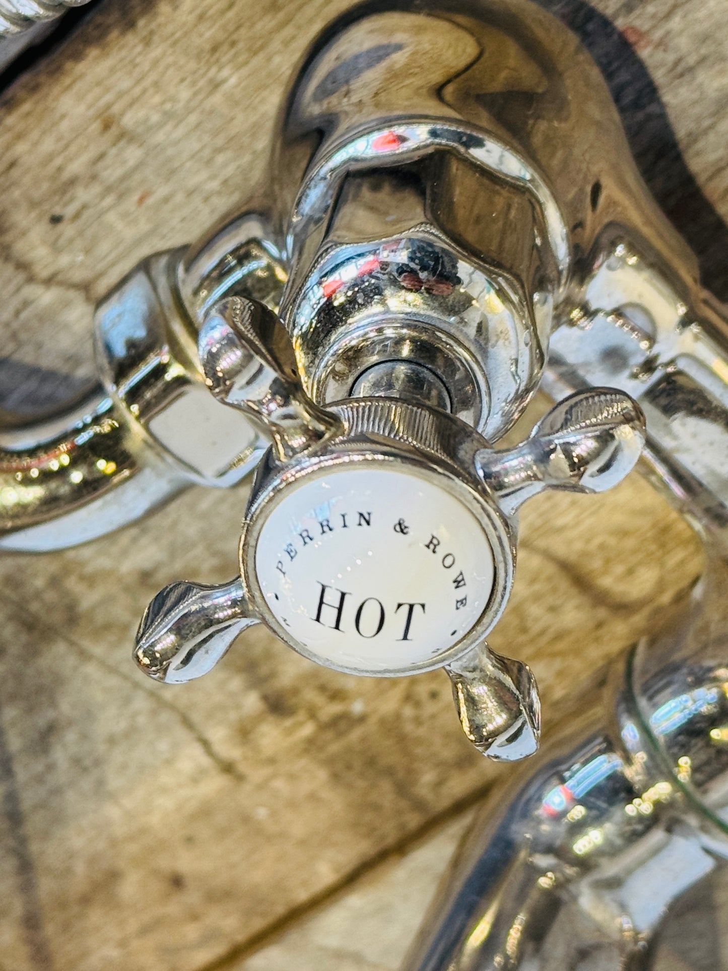 Perrin & Rowe Edwardian Tub Filler Built-In Diverter Hand Shower Polished Nickel