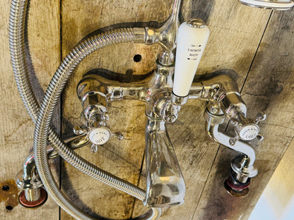 Perrin & Rowe Edwardian Tub Filler Built-In Diverter Hand Shower Polished Nickel