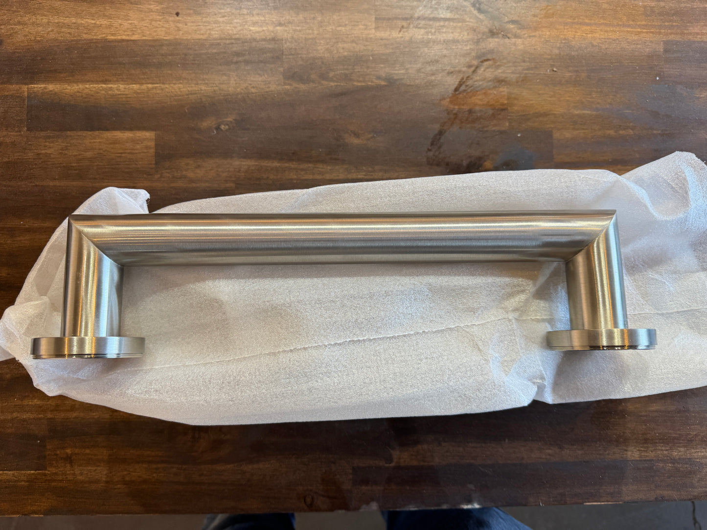 Kartners 12" Bath Grab Bar Round Mitered Brushed Nickel