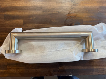 Kartners 12" Bath Grab Bar Round Mitered Brushed Nickel
