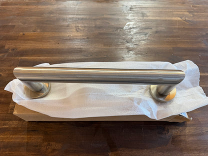 Kartners 12" Bath Grab Bar Round Mitered Brushed Nickel