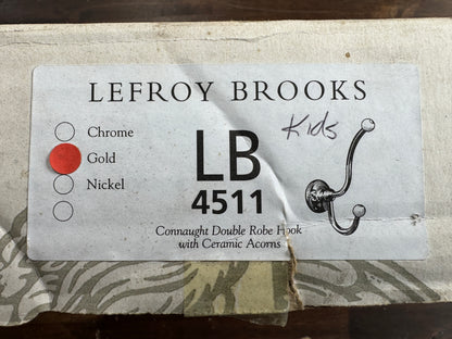 Lefroy Brooks Classic Single Robe Hook Antique Gold LB4511