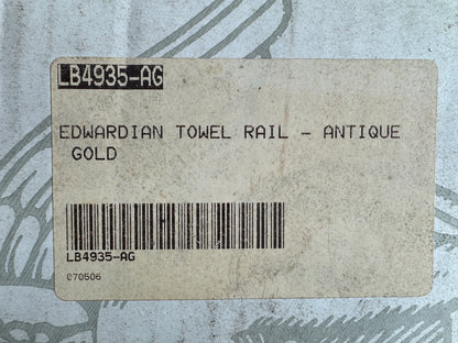 New Lefroy Brooks 20" Edwardian Towel Rail LB4935 Antique Gold