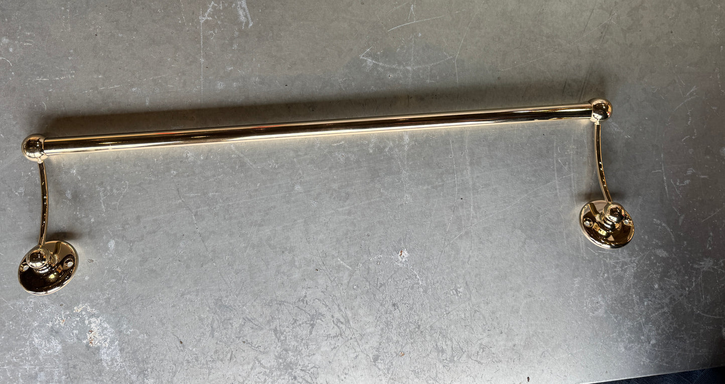New Lefroy Brooks 20" Edwardian Towel Rail LB4935 Antique Gold