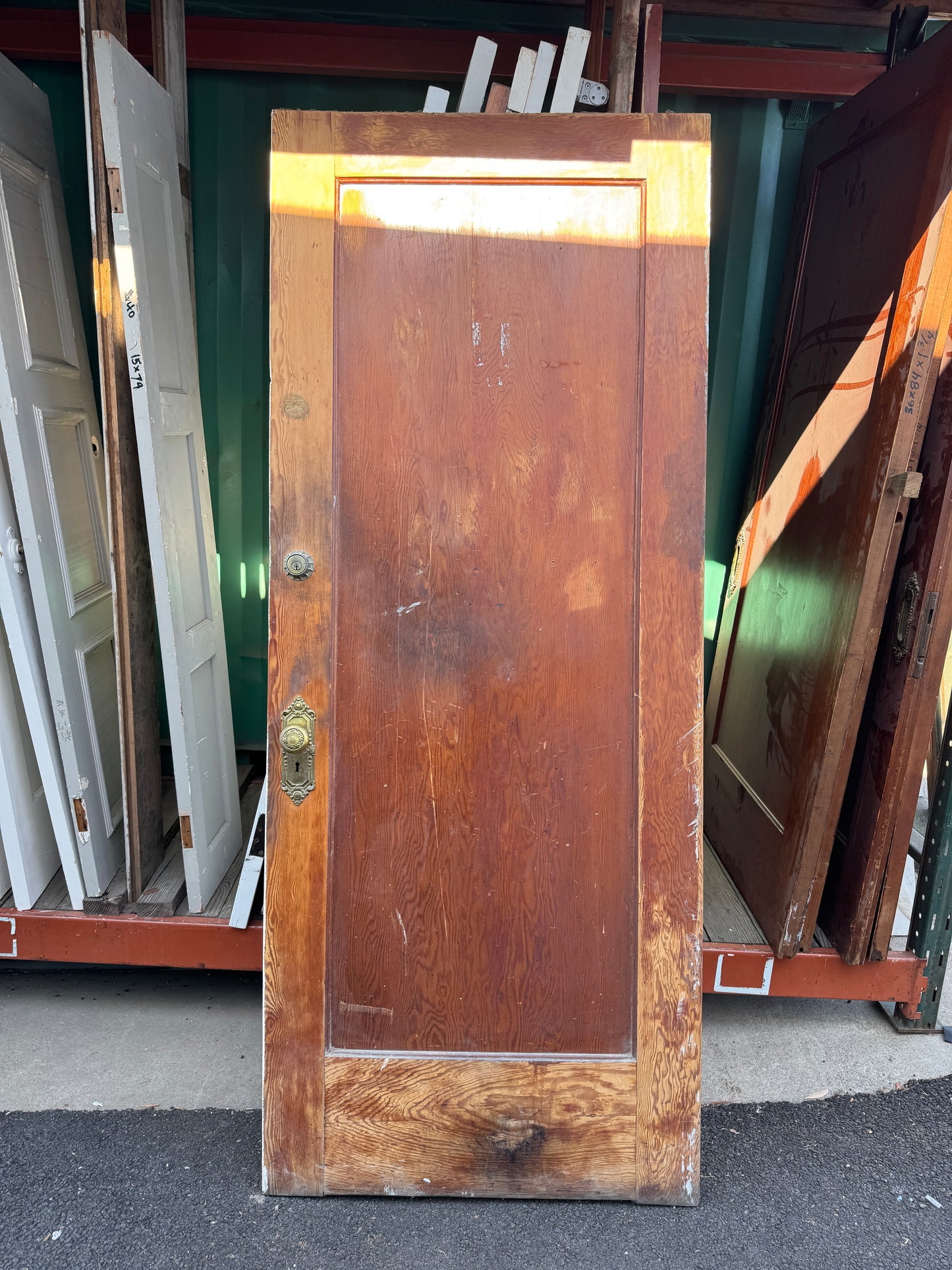 Large Vintage Interior Solid Wood Single Panel Door