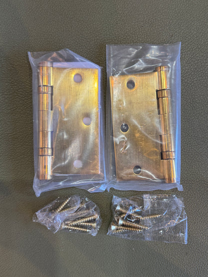 (6) Hinges Emtek Brass Heavy Duty Square Corner