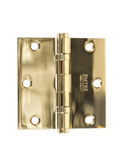 (6) Hinges Emtek Brass Heavy Duty Square Corner