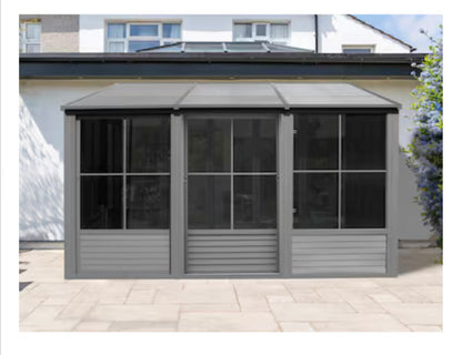 8X16 Grey Gazebo Penguin Florence Solarium With Hardtop Roof