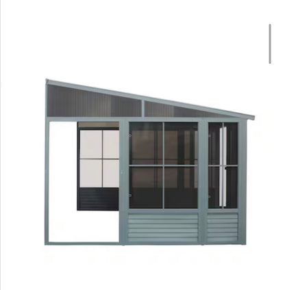 8X16 Grey Gazebo Penguin Florence Solarium With Hardtop Roof