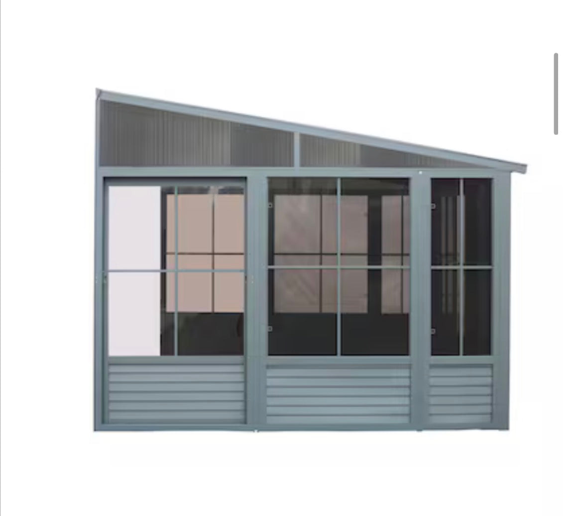 8X16 Grey Gazebo Penguin Florence Solarium With Hardtop Roof
