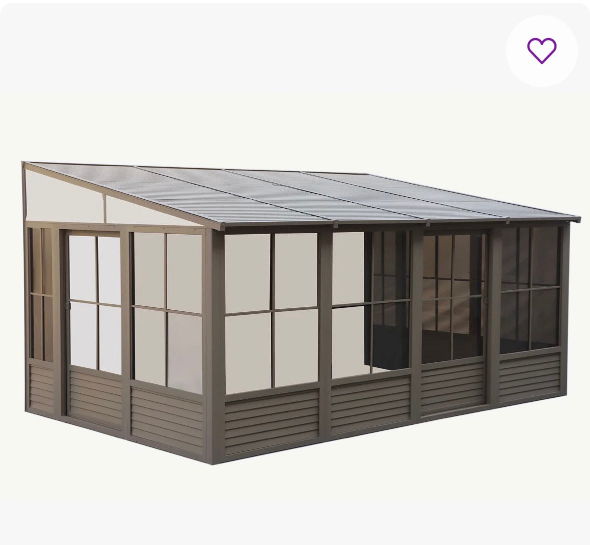 8X16 Tan Gazebo Penguin Florence Solarium With Polycarbonate Roof