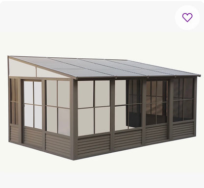 8X16 Tan Gazebo Penguin Florence Solarium With Polycarbonate Roof
