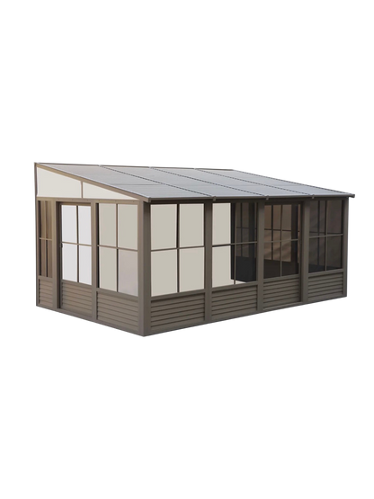 8X16 Tan Gazebo Penguin Florence Solarium With Polycarbonate Roof