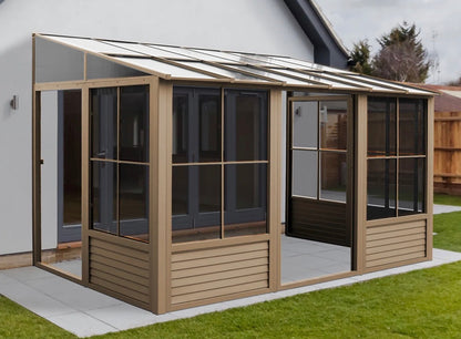 New 8X12 Tan Gazebo Penguin Florence Solarium Polycarbonate Roof W1207-GP-12