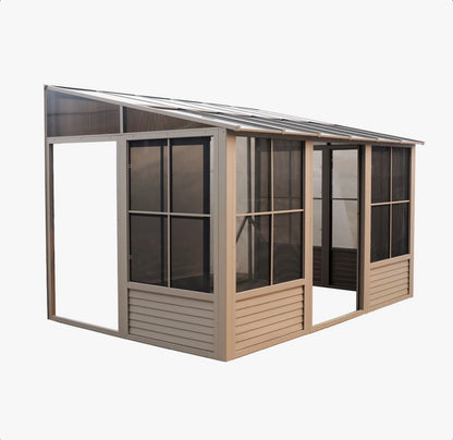 New 8X12 Tan Gazebo Penguin Florence Solarium Polycarbonate Roof W1207-GP-12