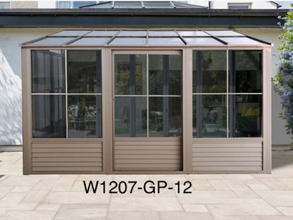 New 8X12 Tan Gazebo Penguin Florence Solarium Polycarbonate Roof W1207-GP-12