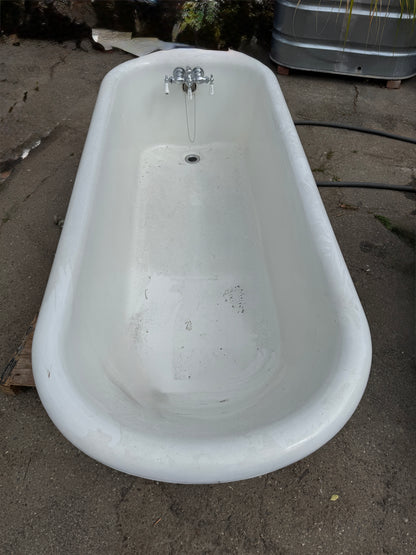 Antique Skirted Freestanding Cast Iron Pedestal Bathtub