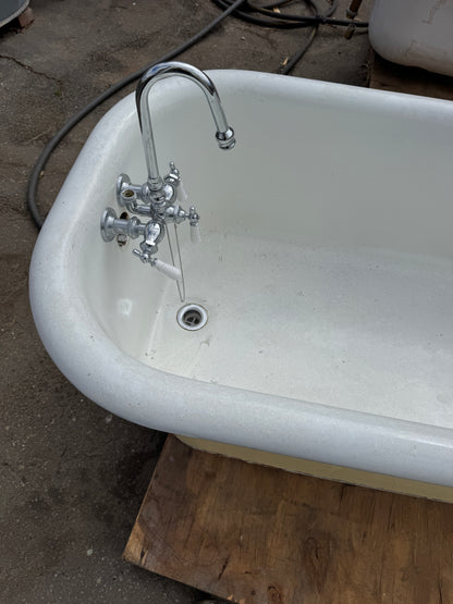 Antique Skirted Freestanding Cast Iron Pedestal Bathtub