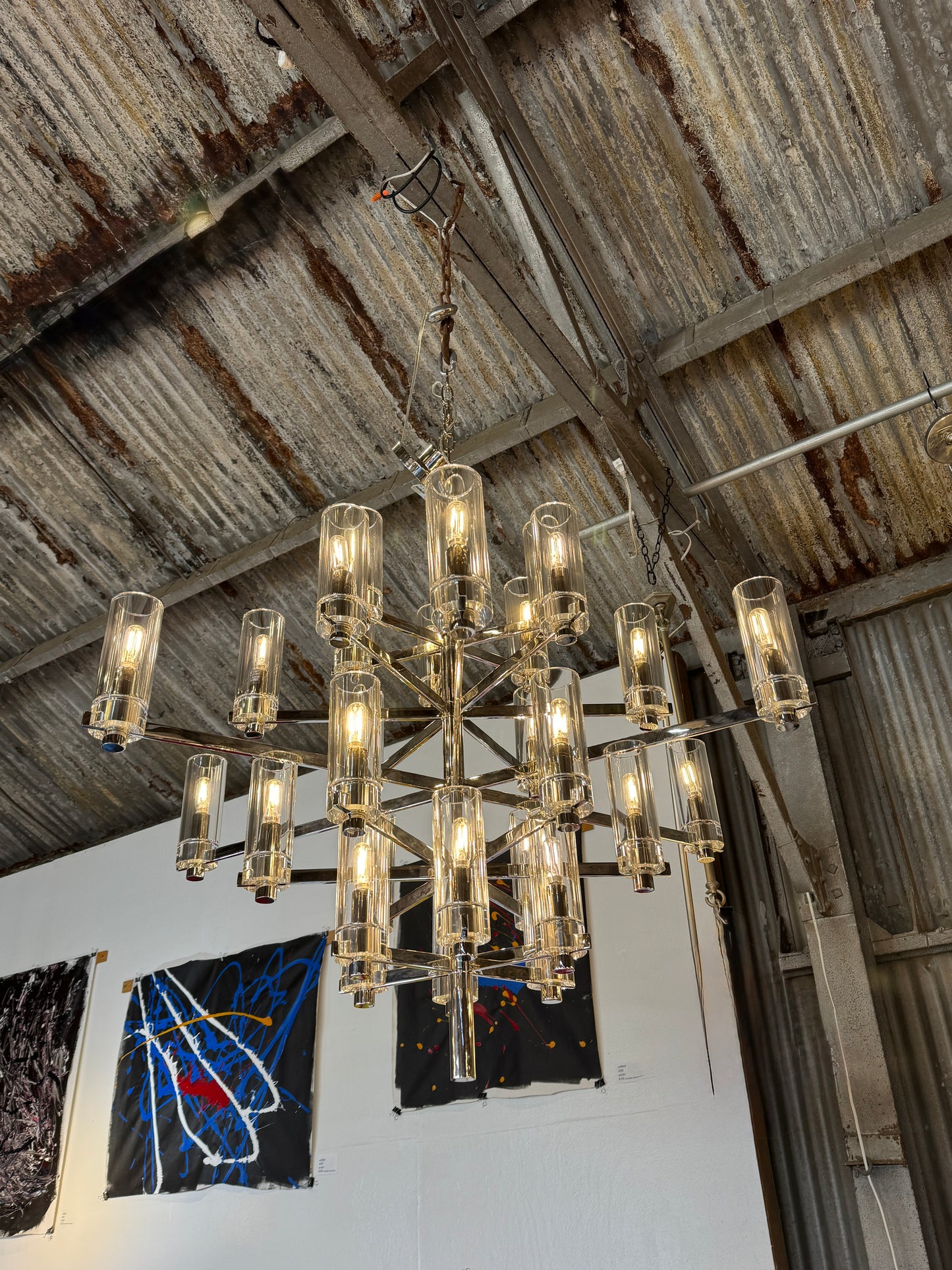 Sonnet Glass Large Chandelier by Visual Comfort Signature Polished Nickel