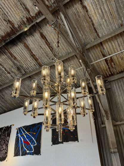 Sonnet Glass Large Chandelier by Visual Comfort Signature Polished Nickel