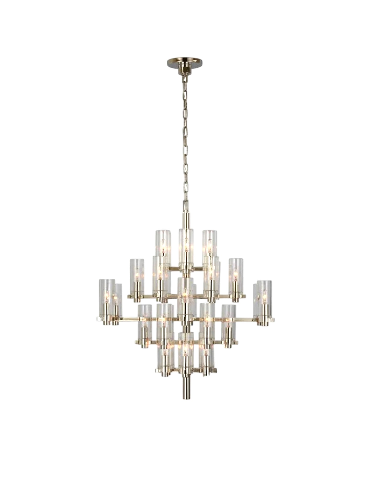 Sonnet Glass Large Chandelier by Visual Comfort Signature Polished Nickel
