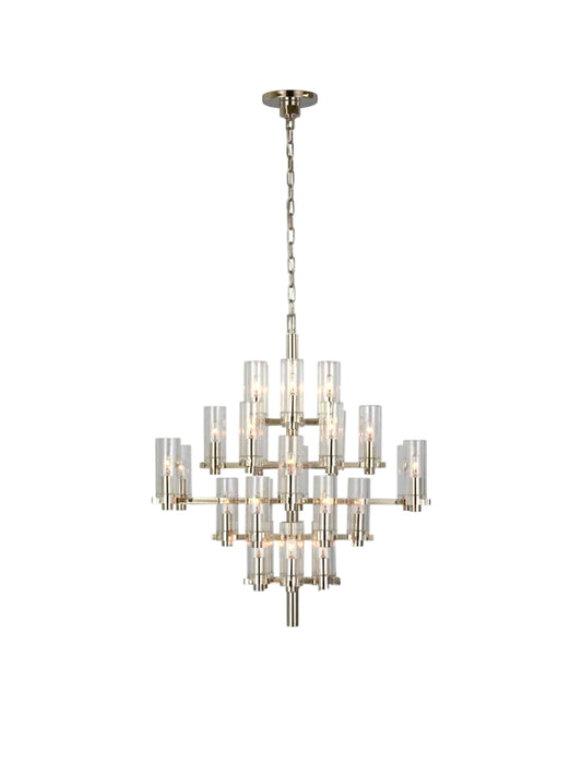 Sonnet Glass Large Chandelier by Visual Comfort Signature Polished Nickel