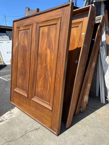 Vintage Mahogany 2-Panel Pocket Door