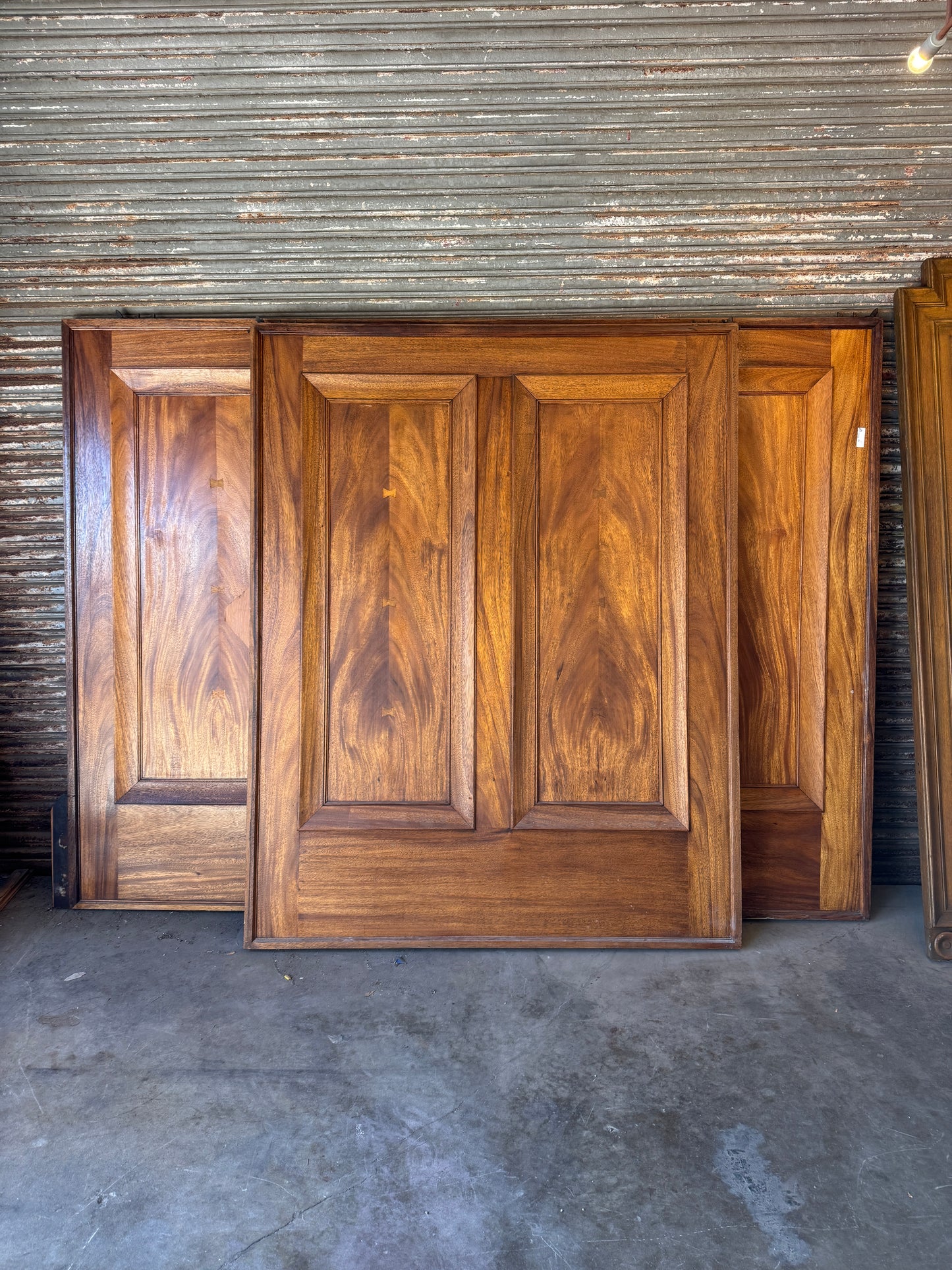 Vintage Mahogany 2-Panel Pocket Door