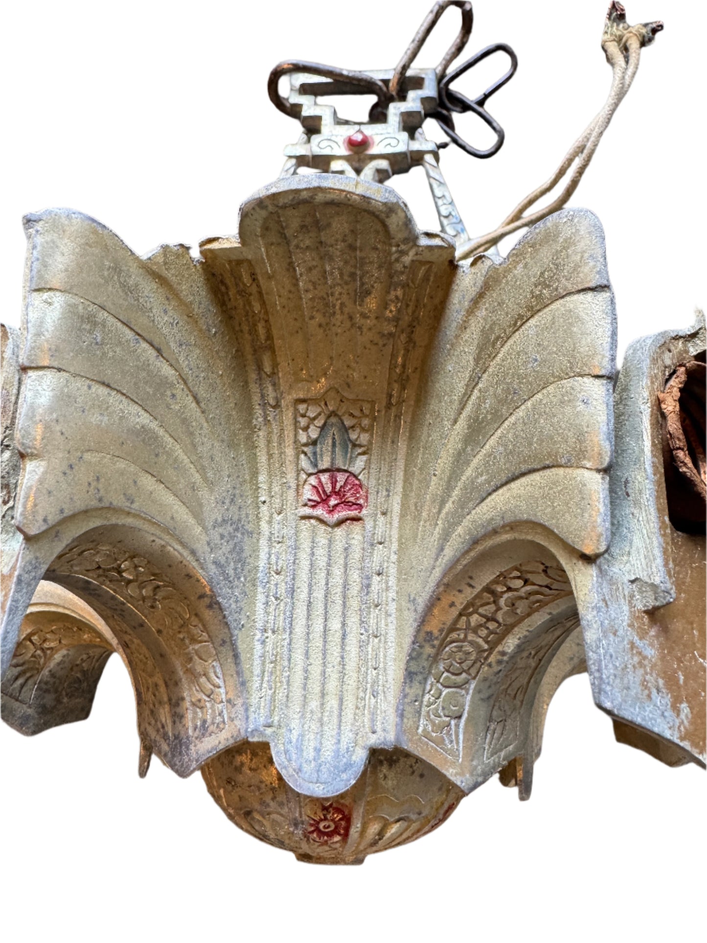 Vintage 1930's 5 Light Art Deco Chandelier In Need of Repair