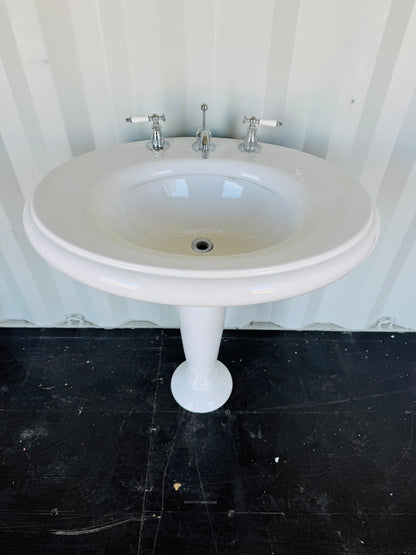 Kohler Oval Pedestal Sink + Faucet