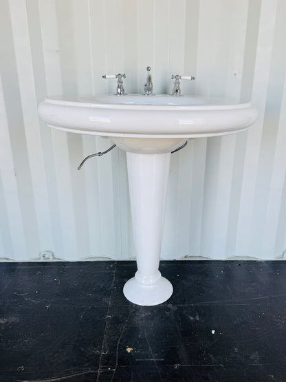 Kohler Oval Pedestal Sink + Faucet