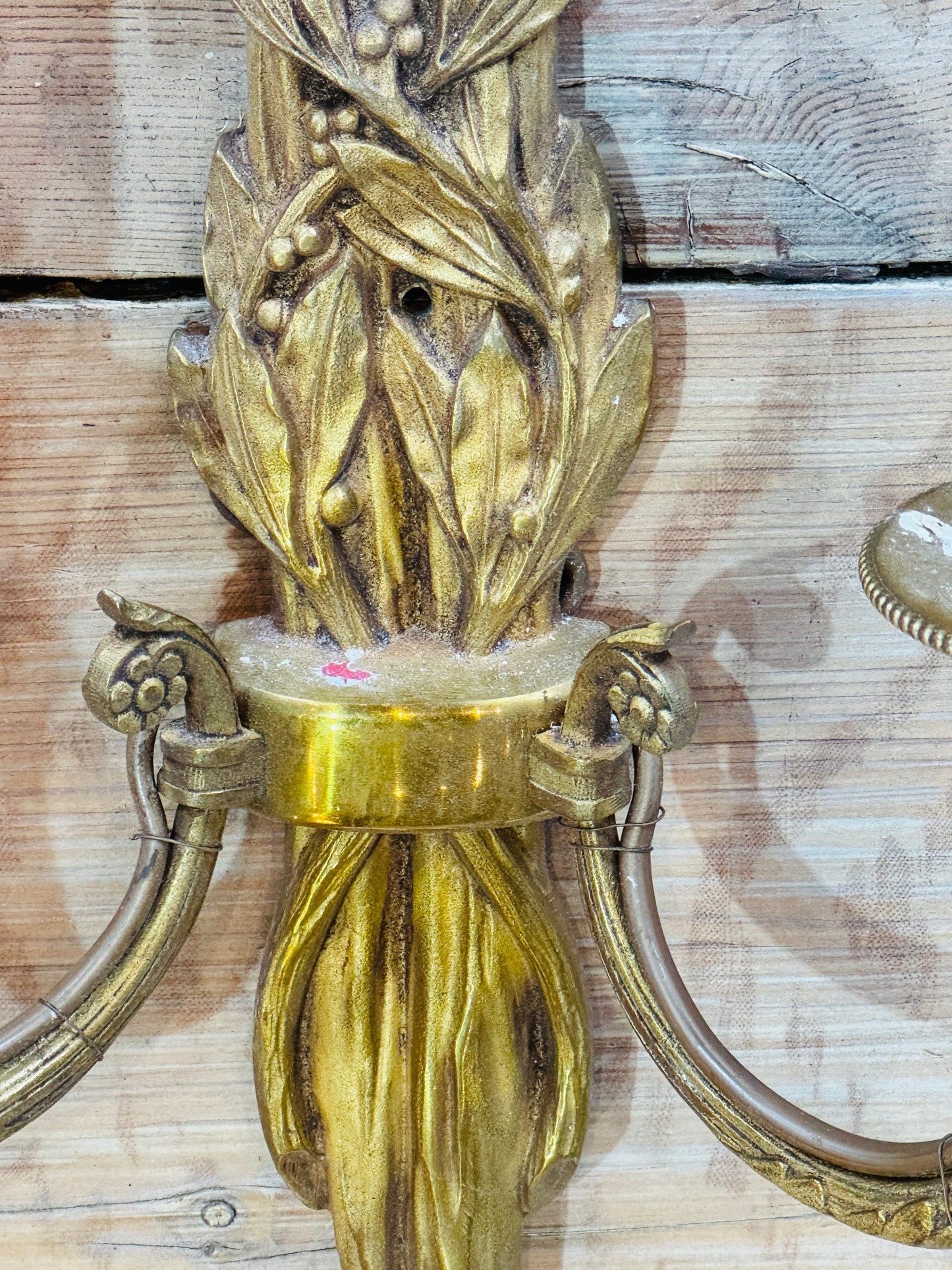 Pair of Gilt Bronze Sconces - Ribbon &  Tassel