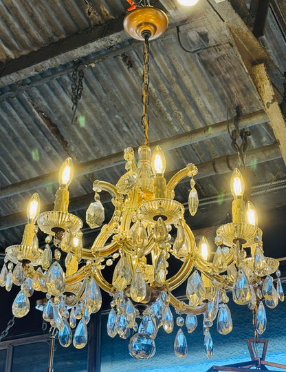 Vintage Art Nouveau Maria Theresa Crystal Chandelier