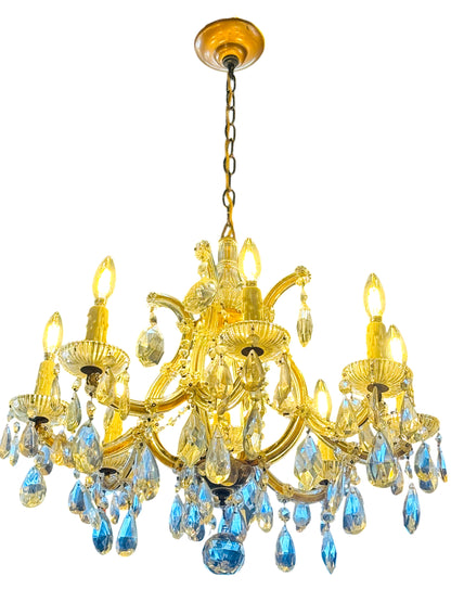 Vintage Art Nouveau Maria Theresa Crystal Chandelier