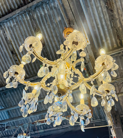 Vintage Art Nouveau Maria Theresa Crystal Chandelier