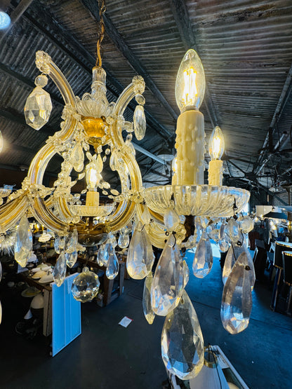 Vintage Art Nouveau Maria Theresa Crystal Chandelier